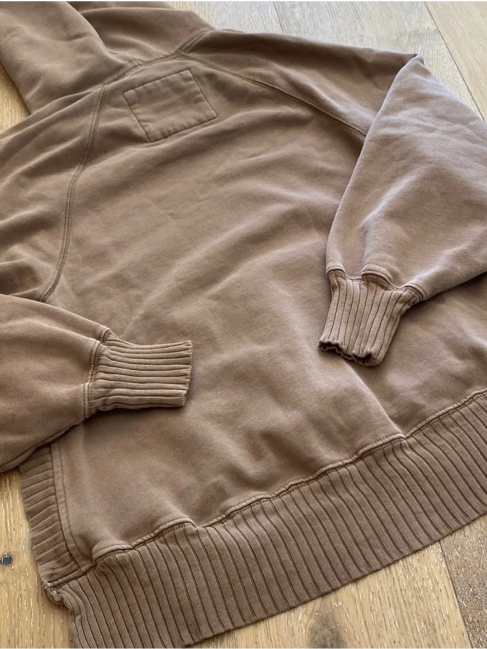 American Eagle Tan Oversized Side-Slit Hoodie-XS - Picture 6 of 10
